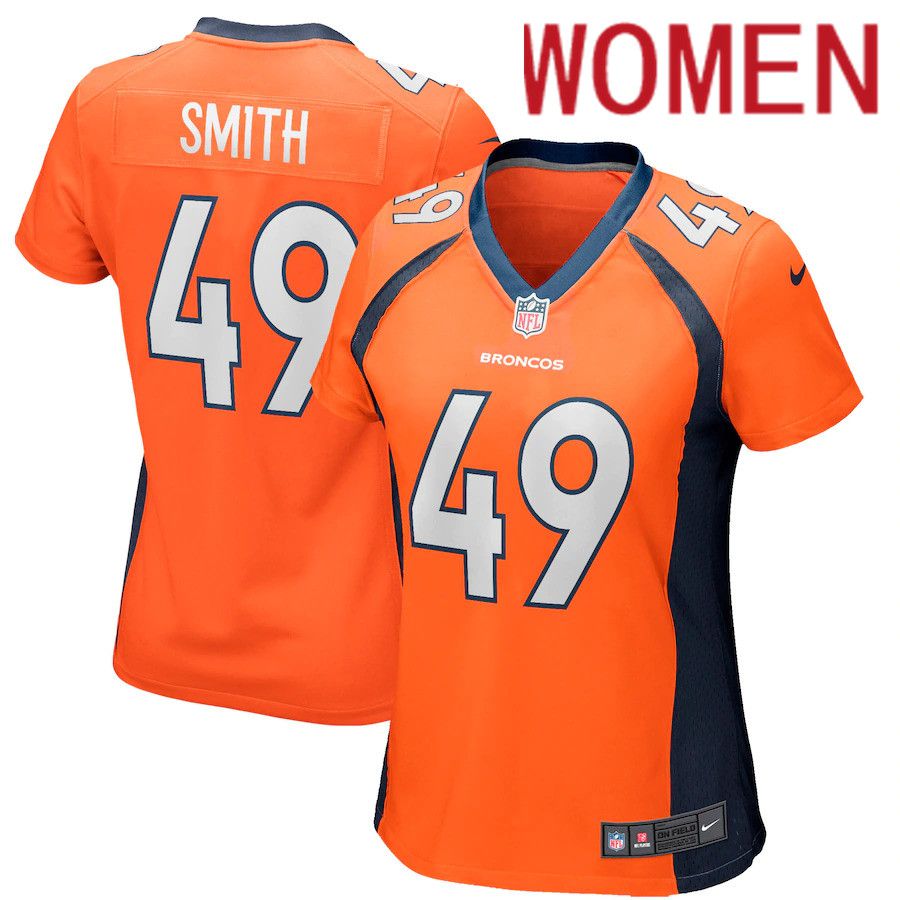 Women Denver Broncos #49 Dennis Smith Nike Orange Game Retired Player NFL Jersey->women nfl jersey->Women Jersey